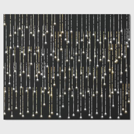 Weihnachts- und Silberglanzlichter Geschenkpapier (Flach)