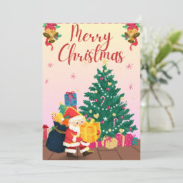 Weihnachts- und Weihnachtsbaum - Begrüßungskarte Einladung