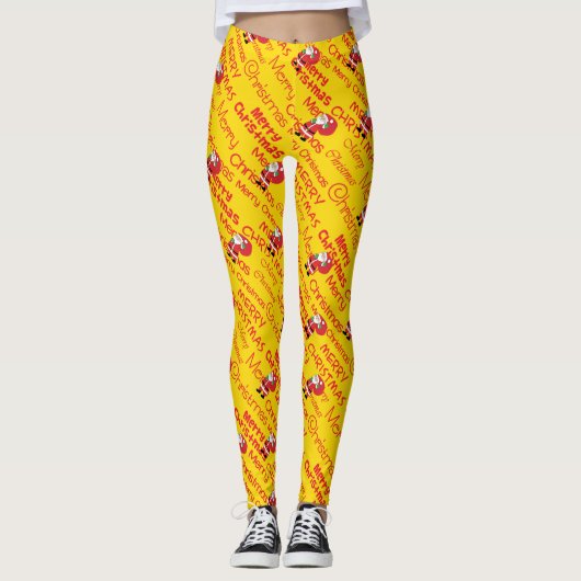 Weihnachts- und Weihnachtsgrafik Leggings (Vorderseite)