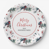 Weihnachts- und Weihnachtsstillenmuster Pappteller (Vorderseite)