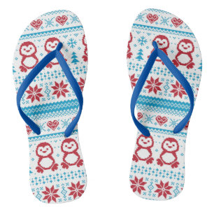 Weihnachts- und Winterstrickmuster Badesandalen
