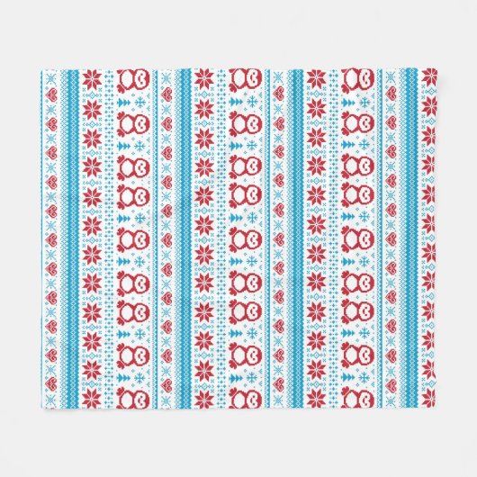 Weihnachts- und Winterstrickmuster Fleecedecke (Vorderseite (Horizontal))