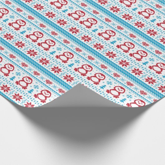 Weihnachts- und Winterstrickmuster Geschenkpapier (Ecke)