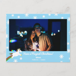 Weihnachts Unicorn Foto Frame Holiday Postkarte
