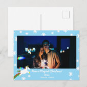 Weihnachts Unicorn Foto Frame Holiday Postkarte (Vorne/Hinten)