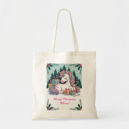 Weihnachts Unicorn Tote Tasche