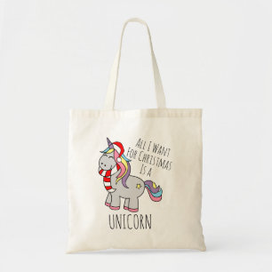 Weihnachts Unicorn Tote Tasche