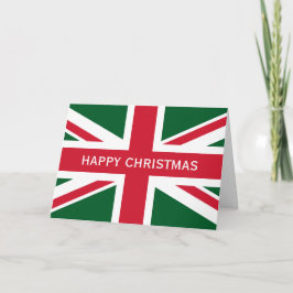 Weihnachts-Union-Jack ~ Rot, Grün und Weiß Feiertagskarte
