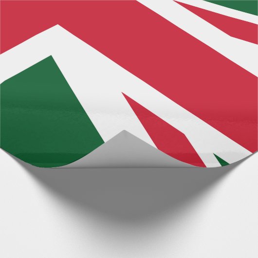 Weihnachts-Union-Jack ~ Rot, Grün und Weiß Geschenkpapier (Ecke)