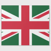 Weihnachts-Union-Jack ~ Rot, Grün und Weiß Geschenkpapier (Flach)