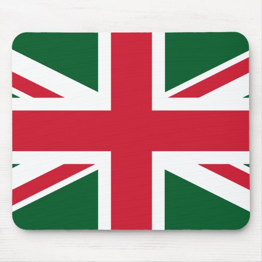 Weihnachts-Union-Jack ~ Rot, Grün und Weiß Mousepad (Vorne)