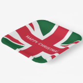 Weihnachts-Union-Jack ~ Rot, Grün und Weiß Pappteller (Gewinkelt)