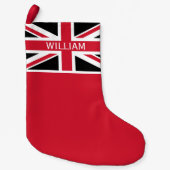 Weihnachts-Union-Jack ~ Schwarz, Rot und Weiß Kleiner Weihnachtsstrumpf (Vorderseite)