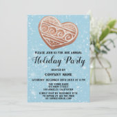 Weihnachts-Unternehmen Holiday Party Blue Snow Einladung (Stehend Vorderseite)