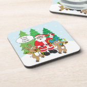 Weihnachts-Untersetzer - Farbenpalette und Rentier Getränkeuntersetzer (Linke Seite)