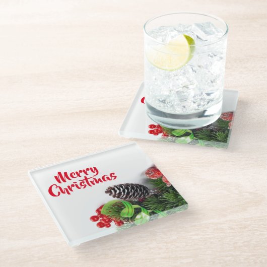 Weihnachts-Untersetzer Glasuntersetzer (Schrägansicht)