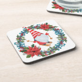 Weihnachts-Untersetzer mit Gnome und Wreath Getränkeuntersetzer (Linke Seite)