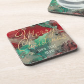 Weihnachts-Untersetzer Rot und Grün Getränkeuntersetzer (Linke Seite)