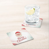Weihnachts-Untersetzer-Set mit Weihnachtsmann Rechteckiger Pappuntersetzer (Vor Ort)
