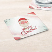 Weihnachts-Untersetzer-Set mit Weihnachtsmann Rechteckiger Pappuntersetzer (angewinkelt)