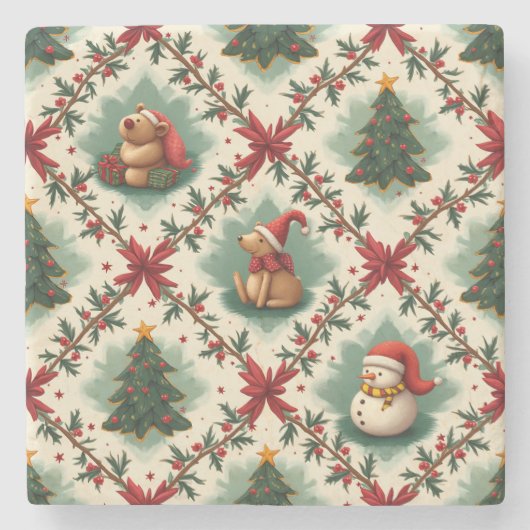 Weihnachts-Untersetzer Steinuntersetzer (Vorderseite)