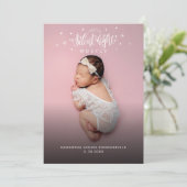 Weihnachts-Urlaub Baby Foto Birth Ankündigung (Stehend Vorderseite)