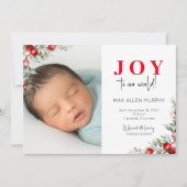 Weihnachts-Urlaub Baby Foto Geburtsankündigung Einladung (Vorderseite)