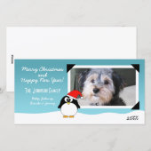 Weihnachts-Urlaub Pinguin Fotokarte Feiertagskarte (Vorne/Hinten)