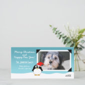 Weihnachts-Urlaub Pinguin Fotokarte Feiertagskarte (Stehend Vorderseite)