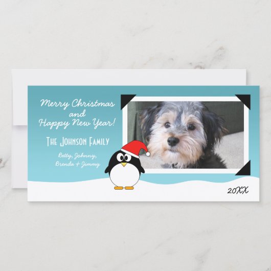 Weihnachts-Urlaub Pinguin Fotokarte Feiertagskarte (Vorderseite)