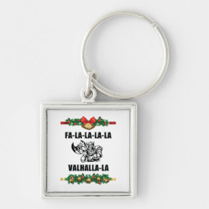 Weihnachts-Valhalla-Kissenhülle Schlüsselanhänger