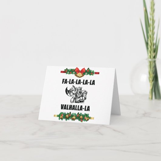 Weihnachts-Valhalla-Wurfkissen Karte (Vorderseite)