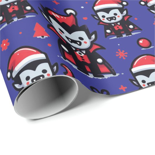 Weihnachts-Vampir-Umschlagpapier Geschenkpapier (Rolleneckpunkt)