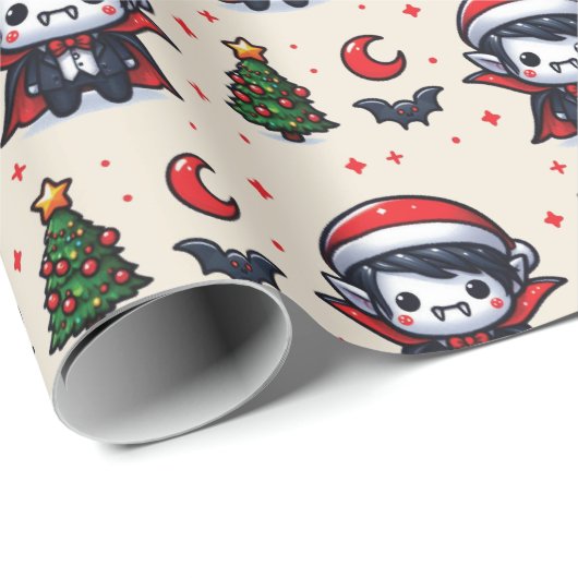 Weihnachts-Vampire Geschenkpapier (Rolleneckpunkt)