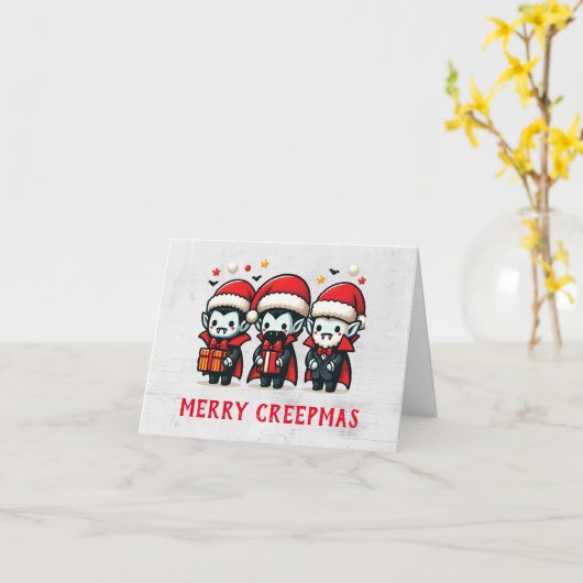 Weihnachts-Vampire Karte (Gelbe Blume)