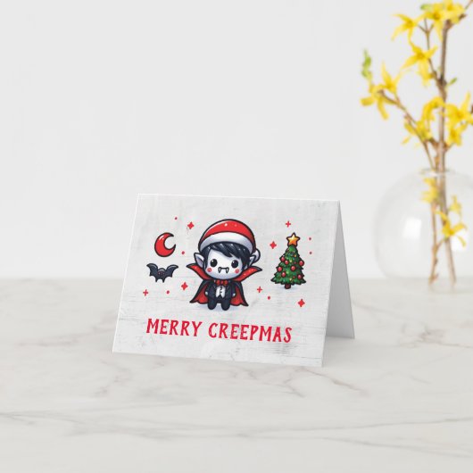 Weihnachts-Vampire Karte (Gelbe Blume)