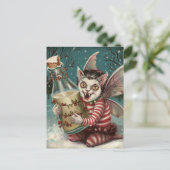 Weihnachts-Vampirküche mit Milchflasche Postkarte (Stehend Vorderseite)