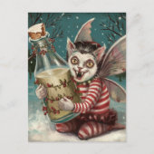 Weihnachts-Vampirküche mit Milchflasche Postkarte (Vorderseite)