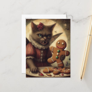 Weihnachts-Vampirmuschel mit Lebkuchen Postkarte