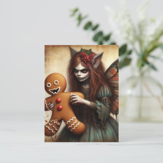 Weihnachts-Vampirzucht mit Lebkuchen Postkarte (Stehend Vorderseite)