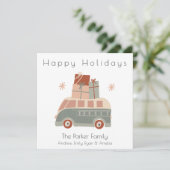 Weihnachts-Van-Flat-Urlaubskarte Feiertagskarte (Stehend Vorderseite)