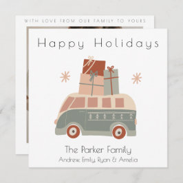 Weihnachts-Van-Flat-Urlaubskarte Feiertagskarte