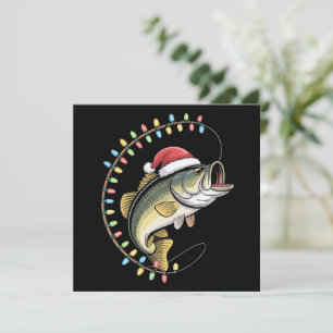 Weihnachts-Vater Bass Fish Funny Fish Fischer Feiertagskarte