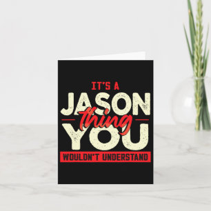 Weihnachts-Vatertag Geburtstag Name Jason Karte