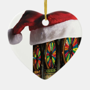 Weihnachts-Vegas-Slotmaschine Keramikornament