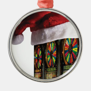 Weihnachts-Vegas-Slotmaschine Silbernes Ornament