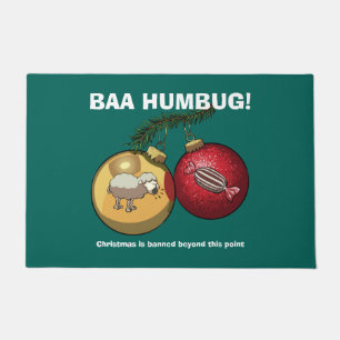 Weihnachts verboten Baa Humbug Sheep Baubles Carto Fußmatte
