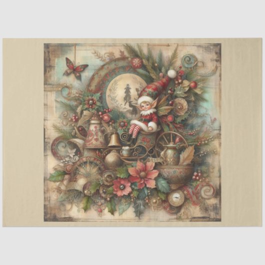 Weihnachts-Vergangenheit-Design Serie 17 Seidenpapier (Vorderseite)