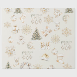 Weihnachts-Verpackungspapier beige Gold Geschenkpapier