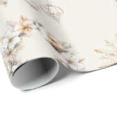 Weihnachts-Verpackungspapier beige Gold Geschenkpapier (Rolleneckpunkt)